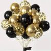 16 pieces of black metallic sequin balloons for birthday wedding graduation party balloon decorations