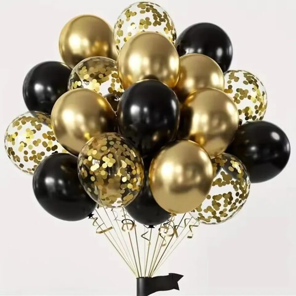 16 pieces of black metallic sequin balloons for birthday wedding graduation party balloon decorations