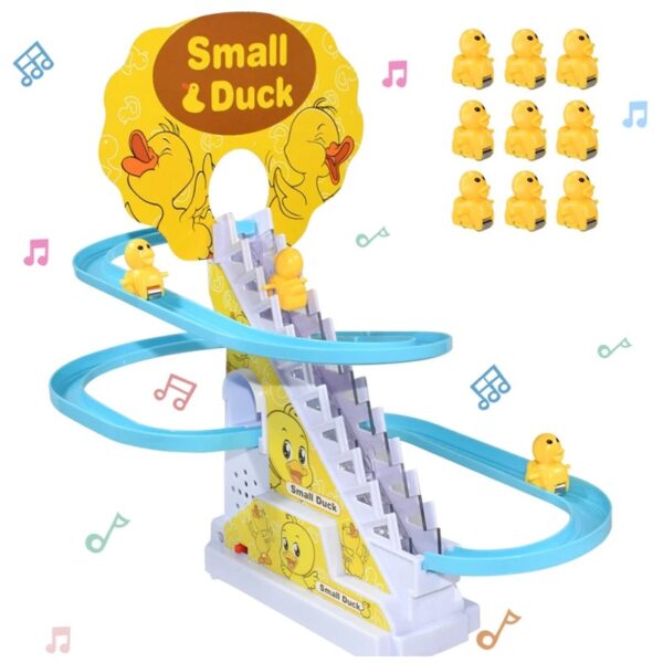 Climbing ladders track toys electric duck DIY railway racing track roller coaster toys