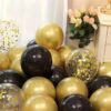 16 pieces of black metallic sequin balloons for birthday wedding graduation party balloon decorations