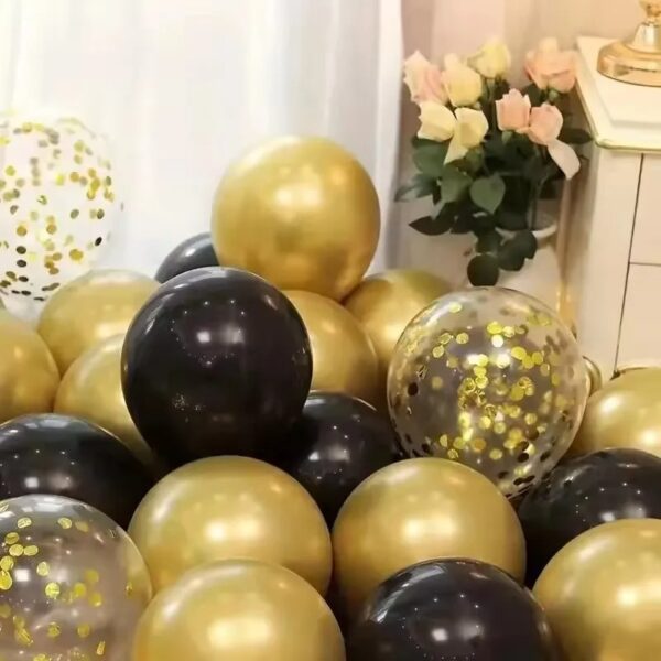 16 pieces of black metallic sequin balloons for birthday wedding graduation party balloon decorations