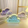 Cloud Mirror Tulip Lamp Night Light Girl Bedroom Ornaments Handmade Glass Frame