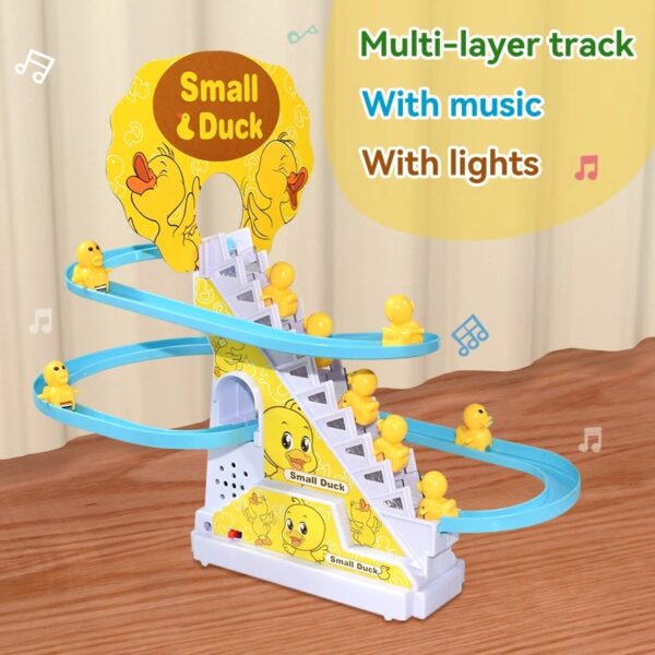 Climbing ladders track toys electric duck DIY railway racing track roller coaster toys