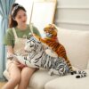 50-110cm Giant Realistic Tiger Plush Toys Soft Wild Animals