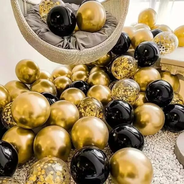 16 pieces of black metallic sequin balloons for birthday wedding graduation party balloon decorations