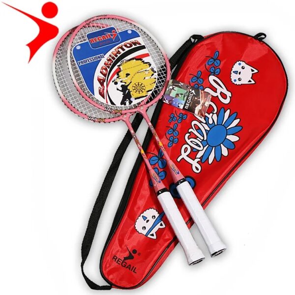 Children's aluminum alloy new cartoon kids badminton racket, strong and durable 2pc net badminton