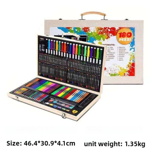 180 pcs Wooden Box Set Brush Gift Box